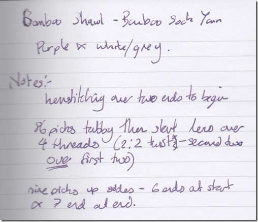 shawl notes